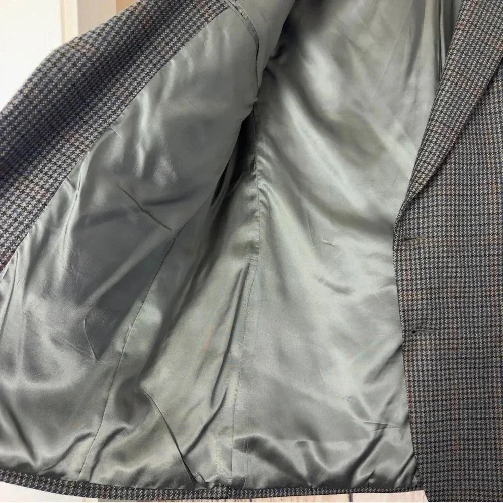 Brooks Brother mens Casual Blazer Wool Houndstooth Jacket Size 43R